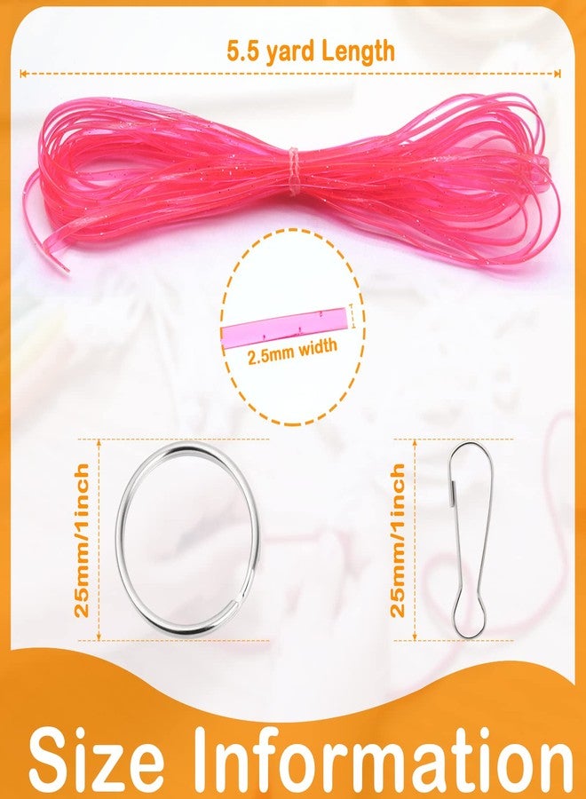 Cinvo 22 Colors Glitter Lanyard String Gimp Plastic Lacing Cord Strings with Snap Clip Hooks and Keyrings for Bracelets Scoubidou DIY Craft Jewelry Making - Image 2