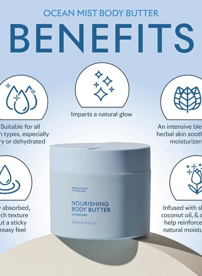 Seacret OCEAN MIST BODY BUTTER: Hydrating Body Moisturizer Cream with Shea and Cocoa Butter, Vitamins E & C, and Dead Sea Minerals for All Skin Types, 8.5 FL. OZ, Ocean Mist - Image 4