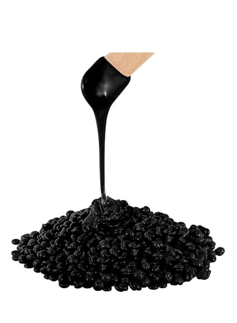 Konsung Beauty Pellet Hair Removal Hot Wax Beans Black 200gm with 10 Wax Sticks, No Need for Wax Paper - Image 2
