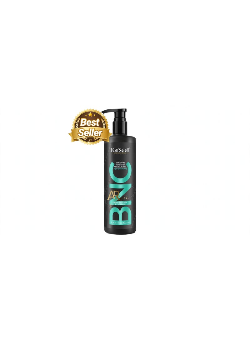 Karseell BNC Keratin, Argan & Collagen Professional Hair Treatment Set – 500ml Enjoy salon-inspired hair care with Keratin, Argan, and Collagen treatments. Designed to support smoother, softer, shinier, and more manageable-looking hair while helping condition strands and make everyday combing and styling easier. - Image 4