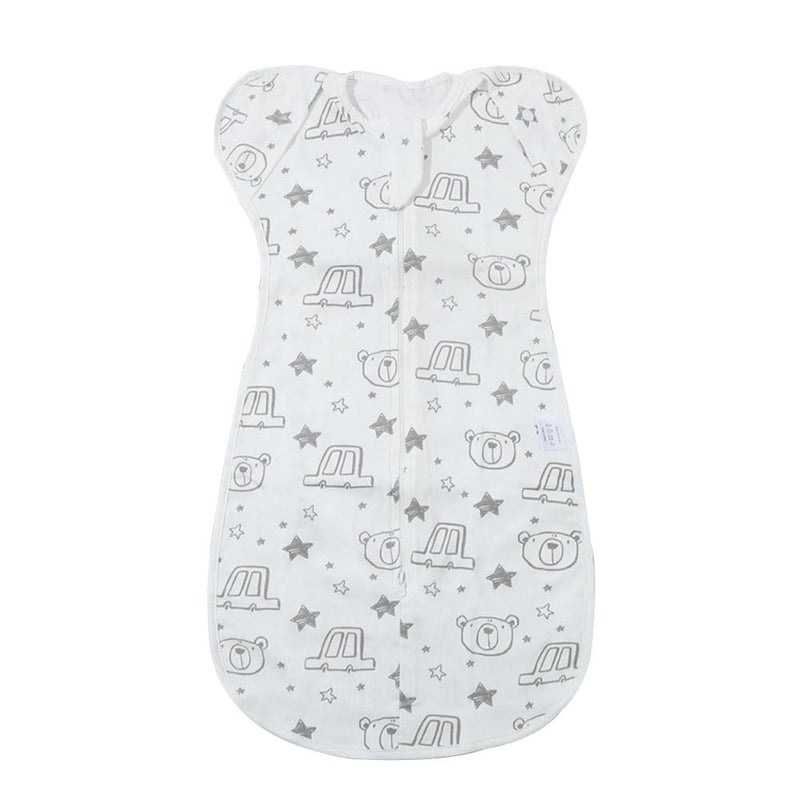 Swaddle Sleeping Bag – Car-Shaped Bear Design, 66cm, Cotton, Baby Sleep Sack, Breathable