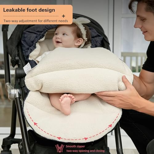FindXeink Waterproof Thickened Universal Stroller Blanket - Baby/Toddler Stroller Footmuff, Sleeping Bag & Bunting, Cold-Weather Winter Cover（Dark Grey） - Image 4