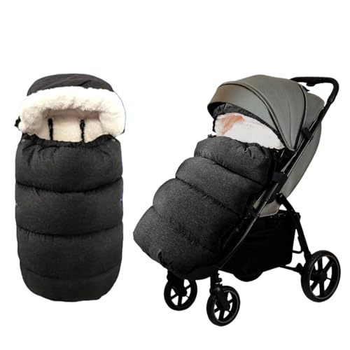 FindXeink Waterproof Thickened Universal Stroller Blanket - Baby/Toddler Stroller Footmuff, Sleeping Bag & Bunting, Cold-Weather Winter Cover（Dark Grey） - Image 1