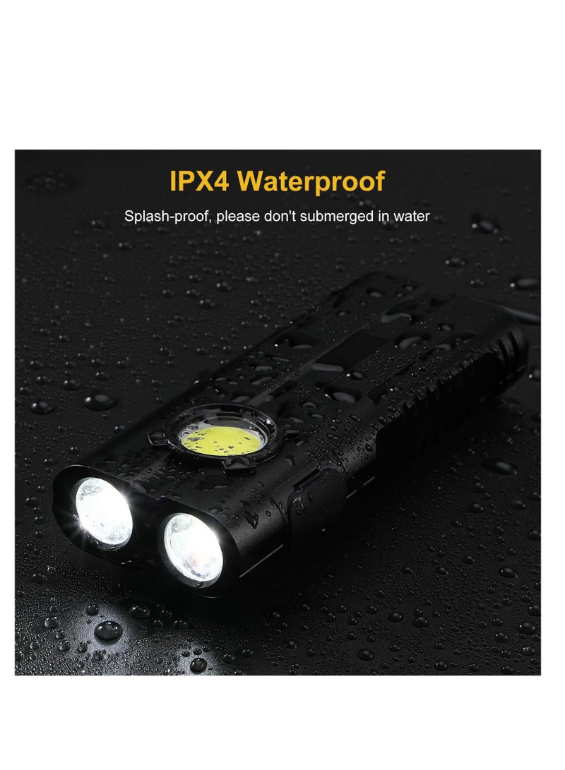 Excefore Small Powerful Torch LED, Super Bright 1000LM LED Keychain Flashlight, Rechargeable 300 Meters IPX4 Small Powerful Pocket Torch, with 7 Light Modes & Magnetic Tail, for Camping and Emergency Use - Image 5