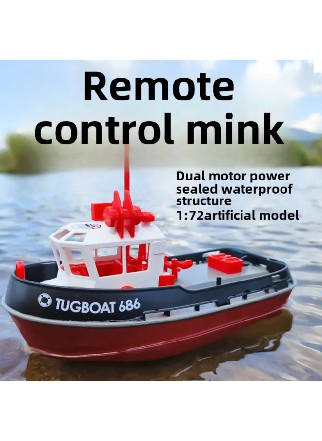Wireless Remote Control Boat 2.4G Dual Motor Long Endurance High Power For Boys And Girls Racing Water Surface Cruise Toy-Color:Black ]-Specifications:Single Electric Version  - Image 2