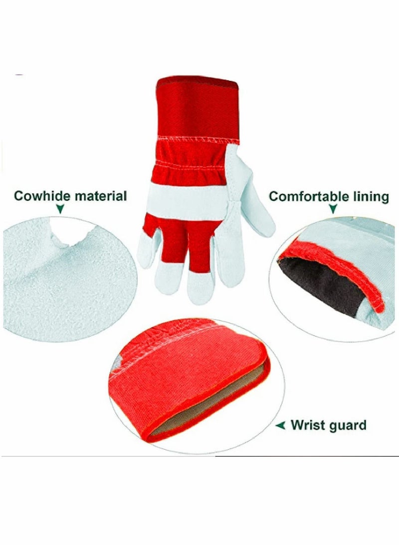NIBEMINENT Heavy Duty Gardening Gloves, Garden Gloves Thorn Proof Leather Work Strong for Tools Pruning Shears Bricklaying, Ladies and Men (One size, Green, 1 Pairs)  - Image 5