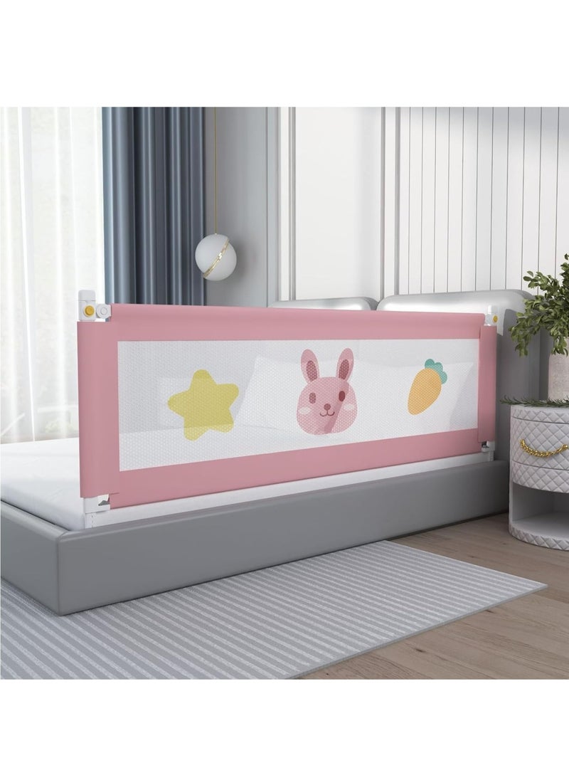VUCATIN - Foldable Crib Guardrails Toddler Bed Fence Upgraded and Reinforced Safety Bed Guardrails Suitable for Cribs Single Beds And Double Beds (Rabbit 1Pcs) - Image 1