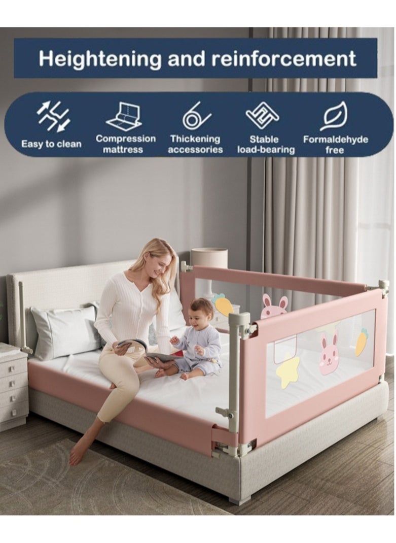 VUCATIN - Foldable Crib Guardrails Toddler Bed Fence Upgraded and Reinforced Safety Bed Guardrails Suitable for Cribs Single Beds And Double Beds (Rabbit 1Pcs) - Image 1