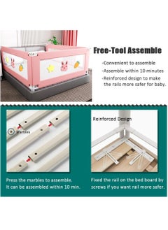 VUCATIN Foldable Crib Guardrails Toddler Bed Fence Upgraded and Reinforced Safety Bed Guardrails Suitable for Cribs Single Beds And Double Beds (Rabbit 1Pcs)  - Image 4