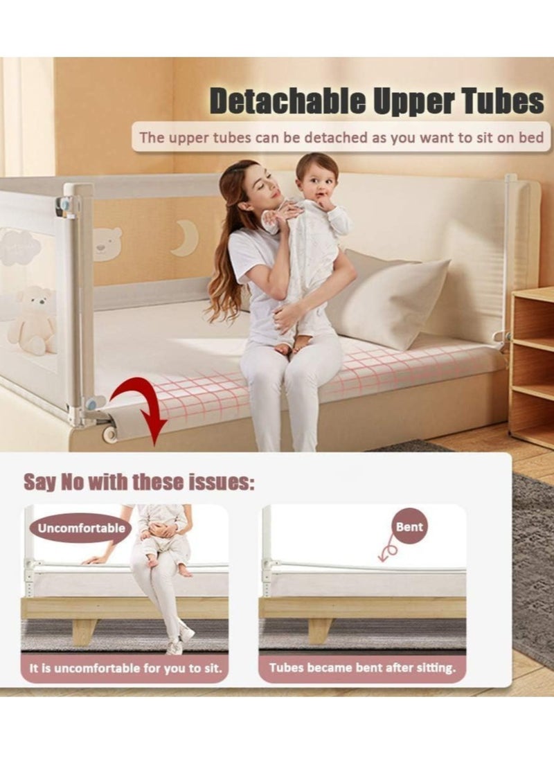 VUCATIN - Foldable Crib Guardrails Toddler Bed Fence Upgraded and Reinforced Safety Bed Guardrails Suitable for Cribs Single Beds And Double Beds (Rabbit 1Pcs) - Image 1