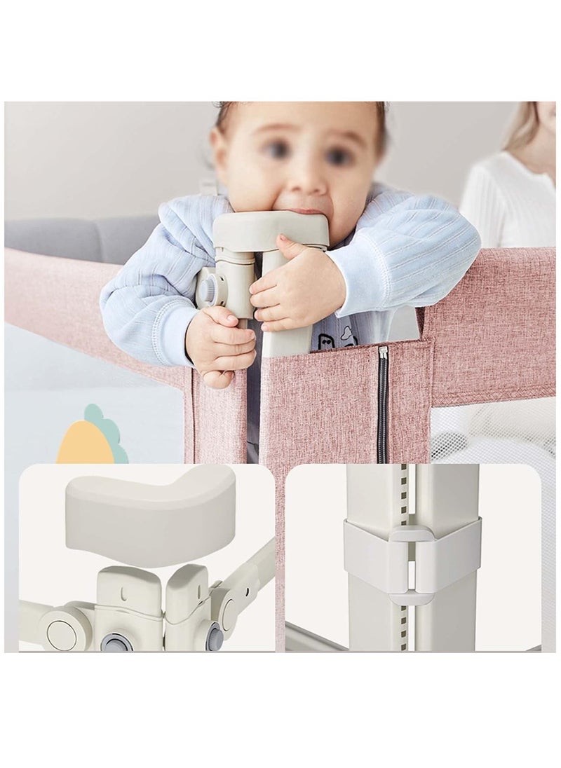 VUCATIN - Foldable Crib Guardrails Toddler Bed Fence Upgraded and Reinforced Safety Bed Guardrails Suitable for Cribs Single Beds And Double Beds (Rabbit 1Pcs) - Image 1