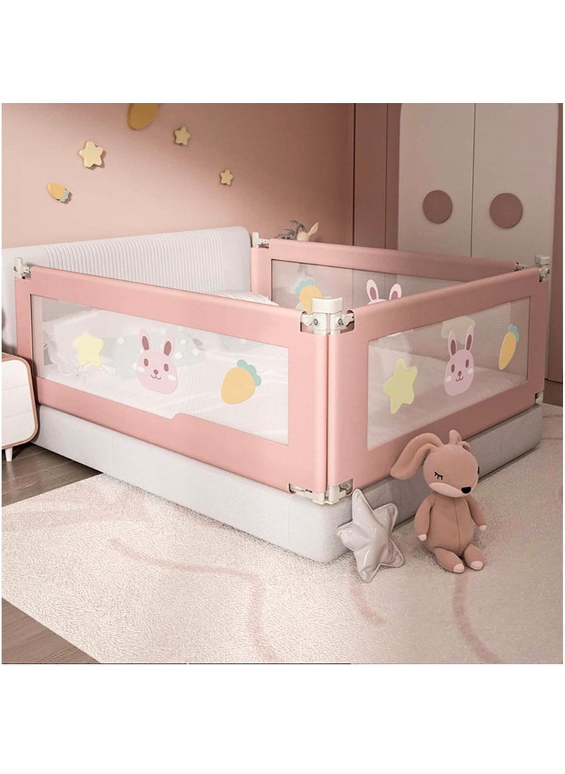 VUCATIN - Foldable Crib Guardrails Toddler Bed Fence Upgraded and Reinforced Safety Bed Guardrails Suitable for Cribs Single Beds And Double Beds (Rabbit 1Pcs) - Image 1