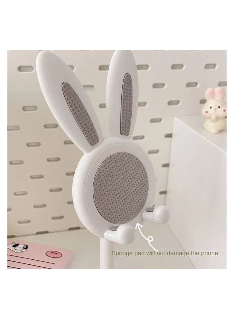Adjustable Mobile Phone Tablet Bracket Stand with Bunny Head white - Image 4