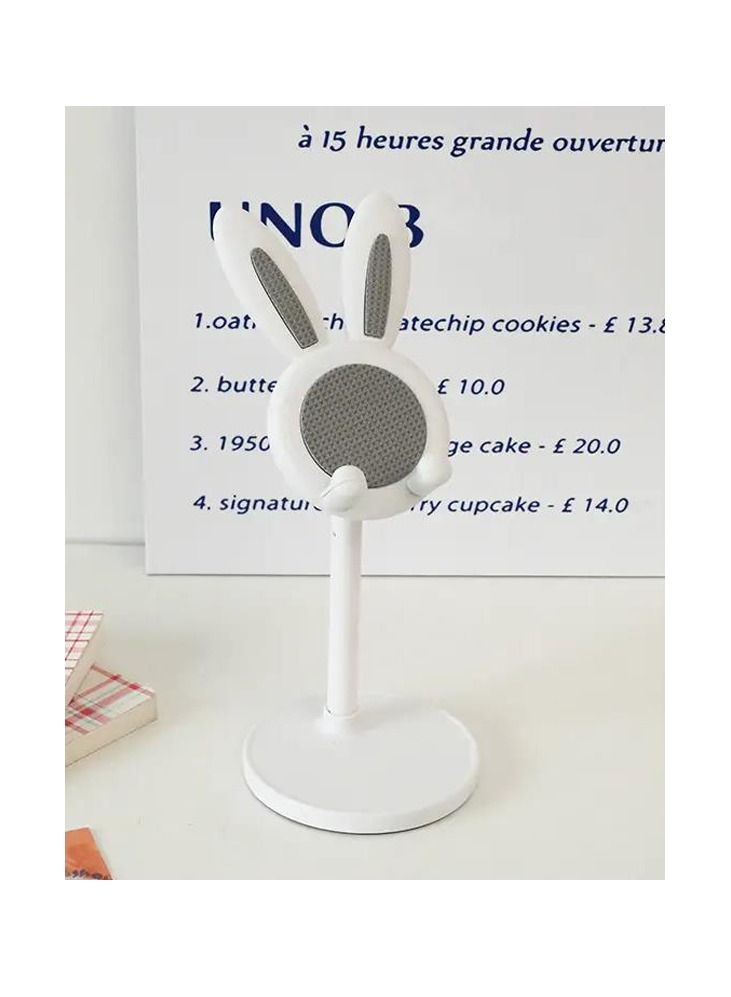 Adjustable Mobile Phone Tablet Bracket Stand with Bunny Head white - Image 5