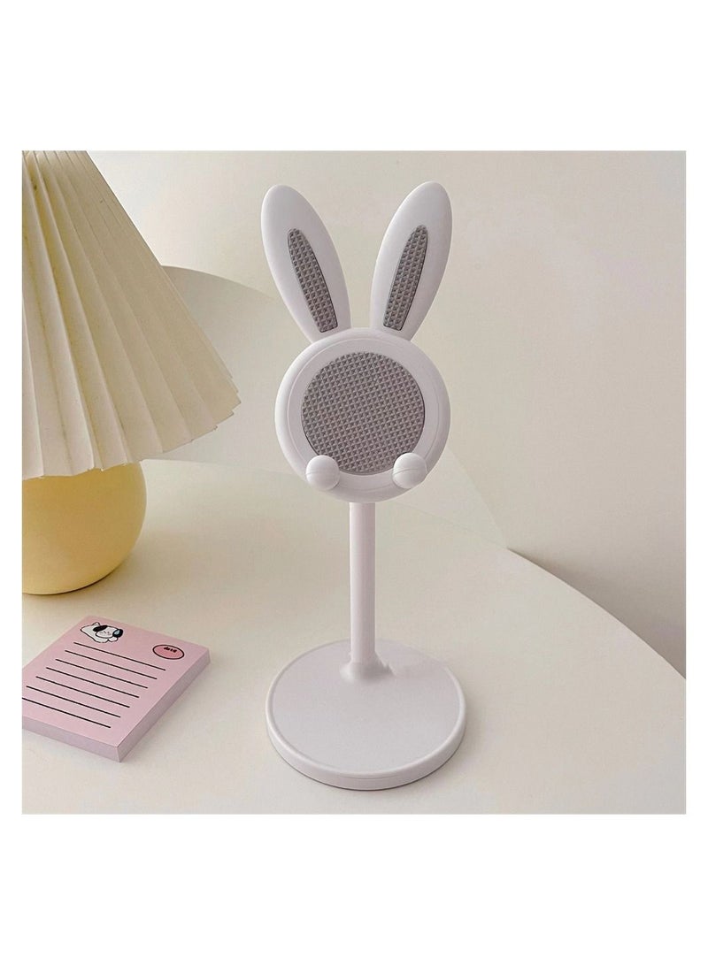 Adjustable Mobile Phone Tablet Bracket Stand with Bunny Head white - Image 3