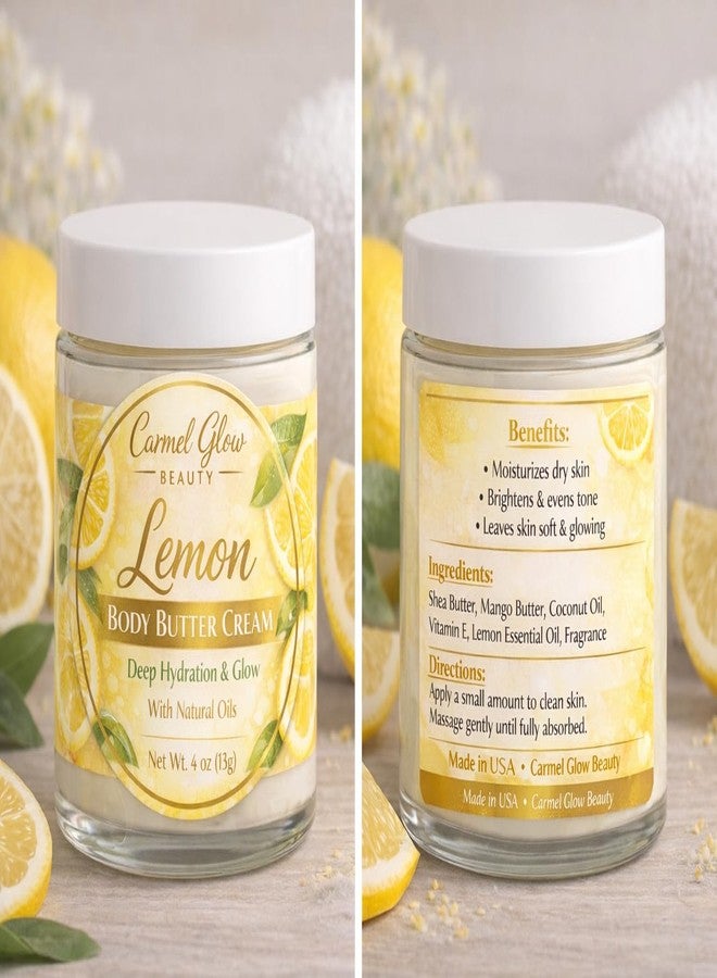 CG Lemon Body Butter Cream, Deep Hydration with Natural Oils, for All Skin Types, 4 oz