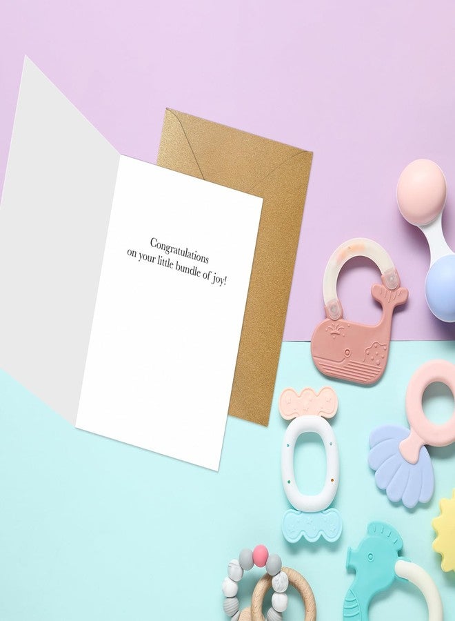 Sweetzer & Orange Baby Shower Card with Gold Foil - Gender Neutral Baby Shower Greeting for Boy or Girl - 5”x7” Congratulations Card with Envelope & Gold Sticker - 300gsm Cardstock - Image 3