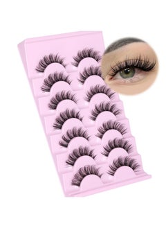 False Eyelashes Natural Look Wispy Fake Lashes Cat Eye Strip Lashes That Look Like Extensions 3D Fluffy Faux Mink Fake Eyelashes Pack By Alphonse (16Mm7 Pairs)
