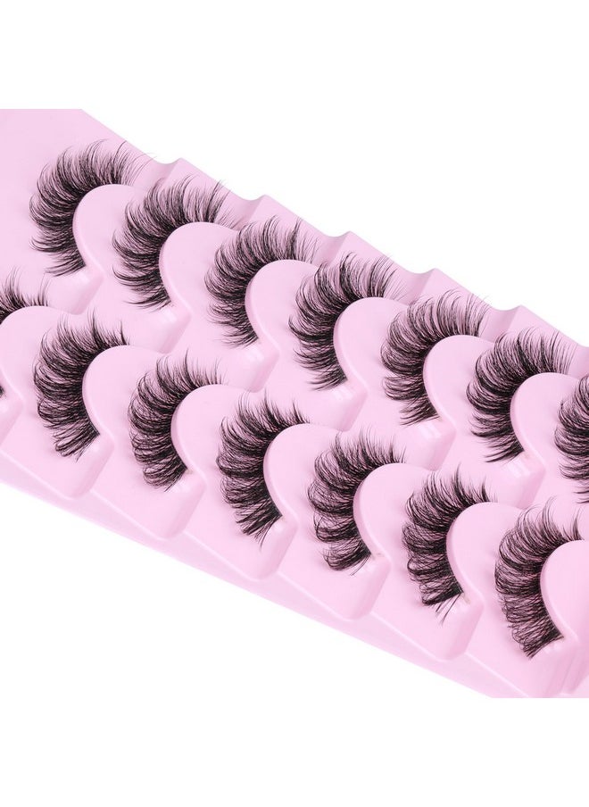 alphonse - False Eyelashes Natural Look Wispy Fake Lashes Cat Eye Strip Lashes That Look Like Extensions 3D Fluffy Faux Mink Fake Eyelashes Pack By Alphonse (16Mm7 Pairs) - Image 1