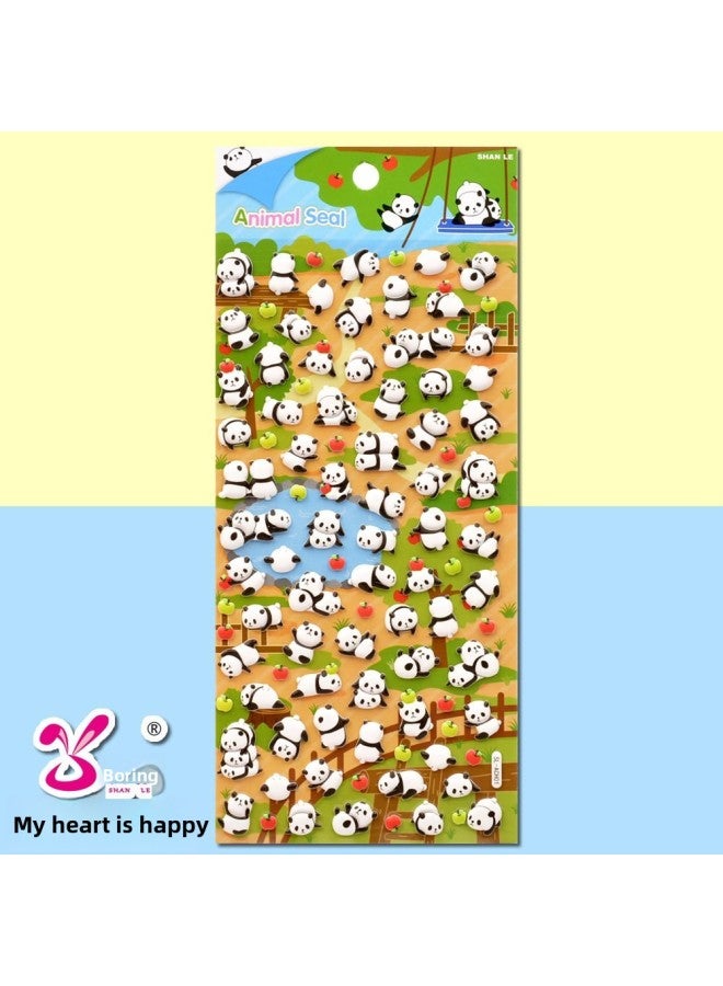 Shanle Ach Children's Stickers Penguin Panda 3D Bubble Stickers Small Patterns Small Animal Stickers Non-Drying Adhesive