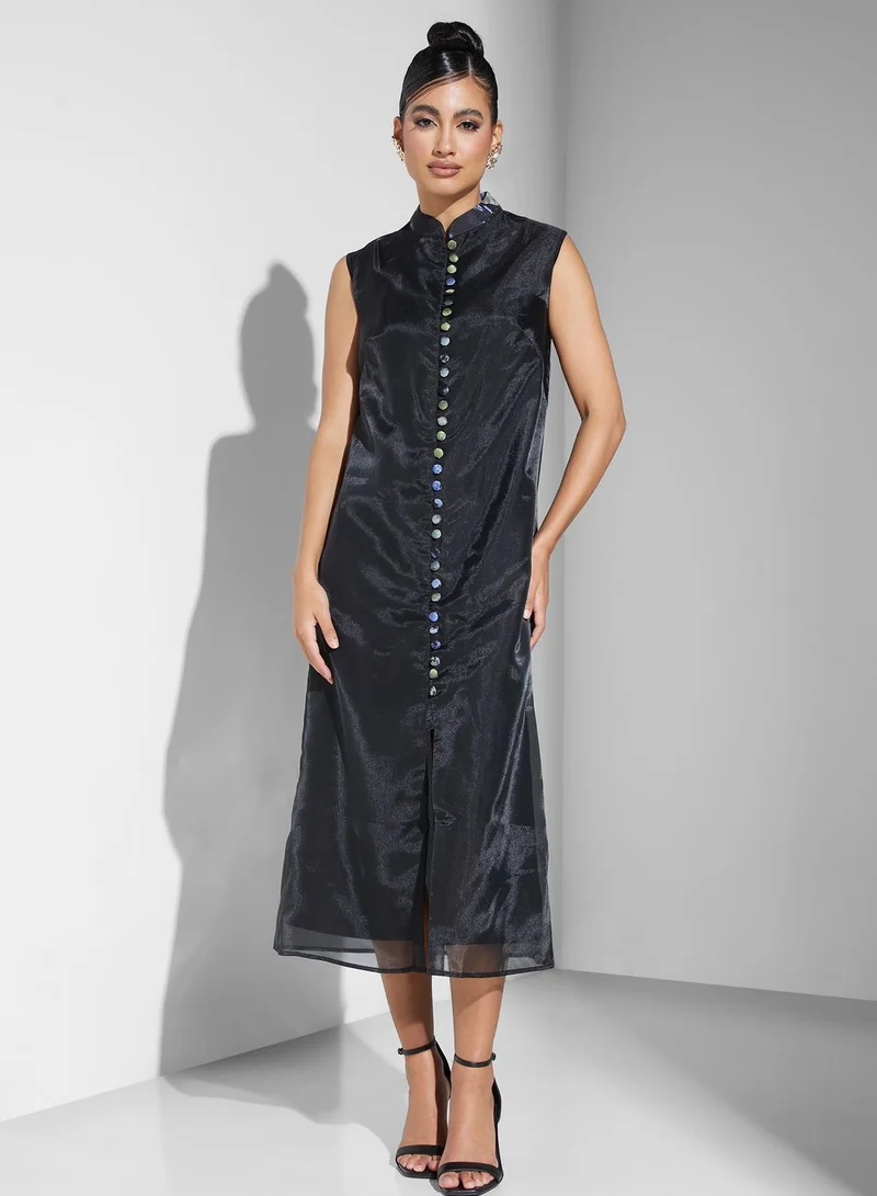 Threadz by Ajooni Floral Print Button Detail Dress