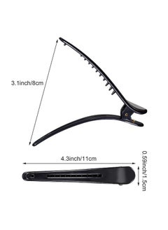 Patelai 16 Pieces Parting Comb Sectioning Clips Set Carbon Stainless Rat Tail Combs Pintail Comb And Duckbill Hairpin Barber Teasing Parting Styling Combs For Hair Styling Hairdressing (Black And Pink)  - Image 4