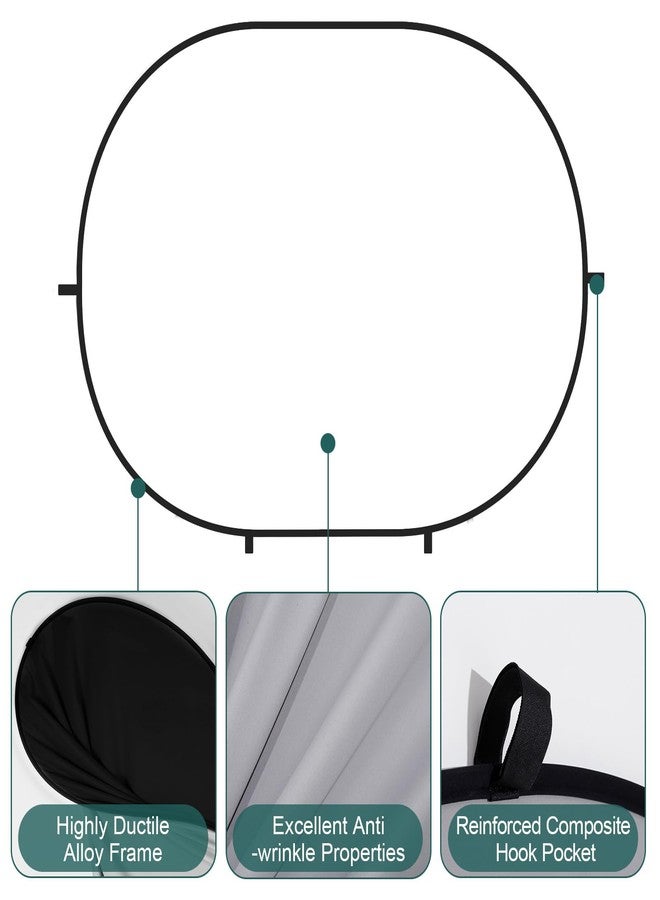Kate 5x6.5ft(1.5x2m) Collapsible Backdrop White Black Twist Flex Folding Pop up Photography Props Backgrounds for Photoshoot, Headshots Photo, Video Calls - Image 4
