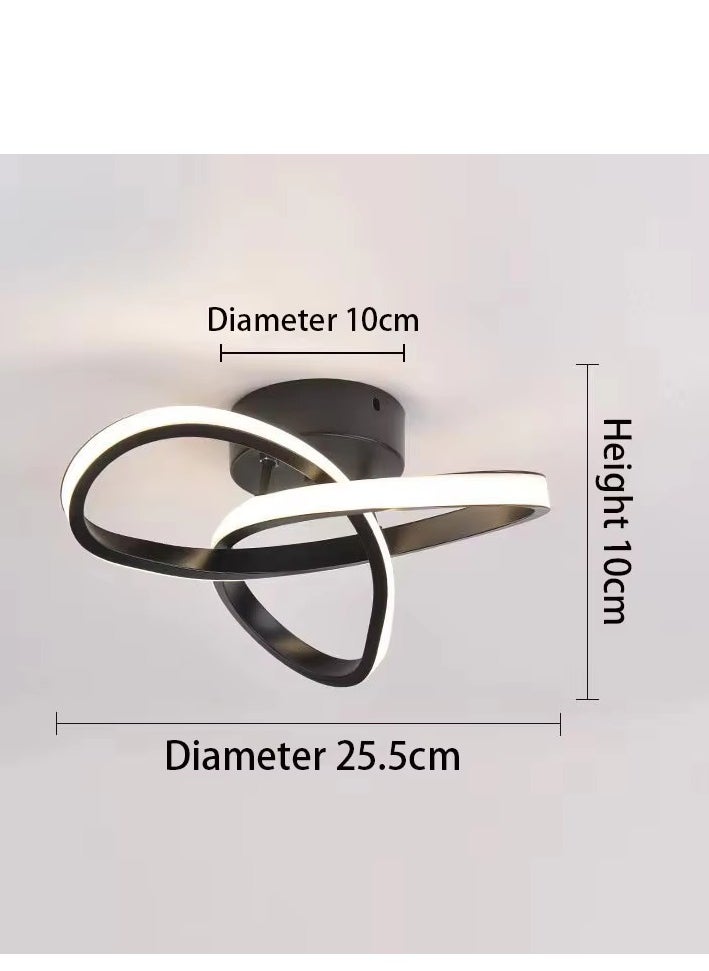 YZMA GLOBAL Hallway modern LED ceiling light, fixture black flush mount 3-color adjustable creative design, for washrooms stairwell balcony cloakroom kitchen loft aisle, 22W  - Image 4