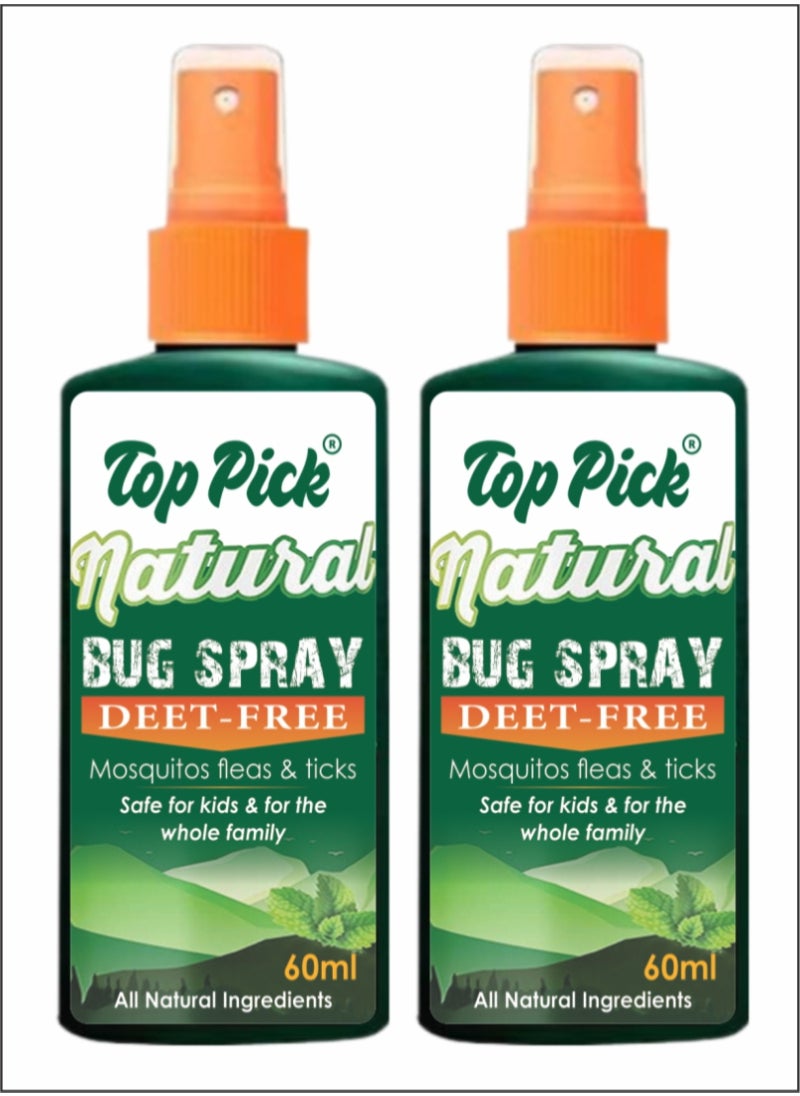 Top Pick DEET-Free Bugs And Mosquito Repellent for Children and Adults (2Pcs) 