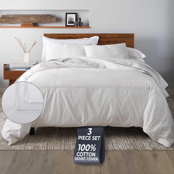 DUVET COVER FULL 3 PIECES 100 COTTON PERCALE FULLQUEEN SOFT BREATHABLE LIGHTWEIGHT INCLUDING FULL SIZE DUVET COVER 1 PIECE 90 X 90 INCHES WITH 2 PILLOW SHAMS WHITE DESIGN