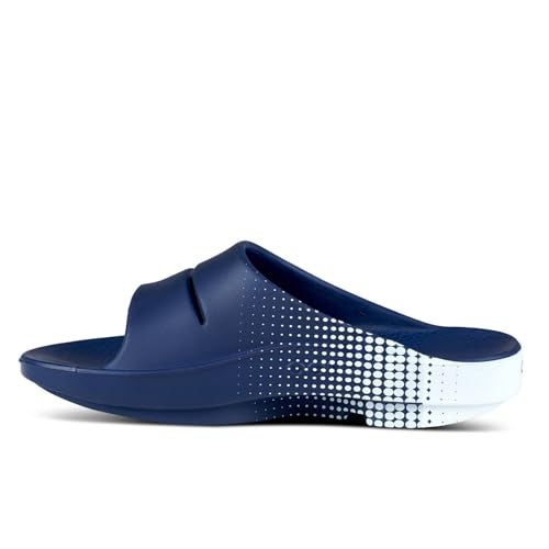 OOFOS OOahh Sport Recovery Slide, Navy Matrix - Women’s Size 5, Men’s Size 3 - Image 3