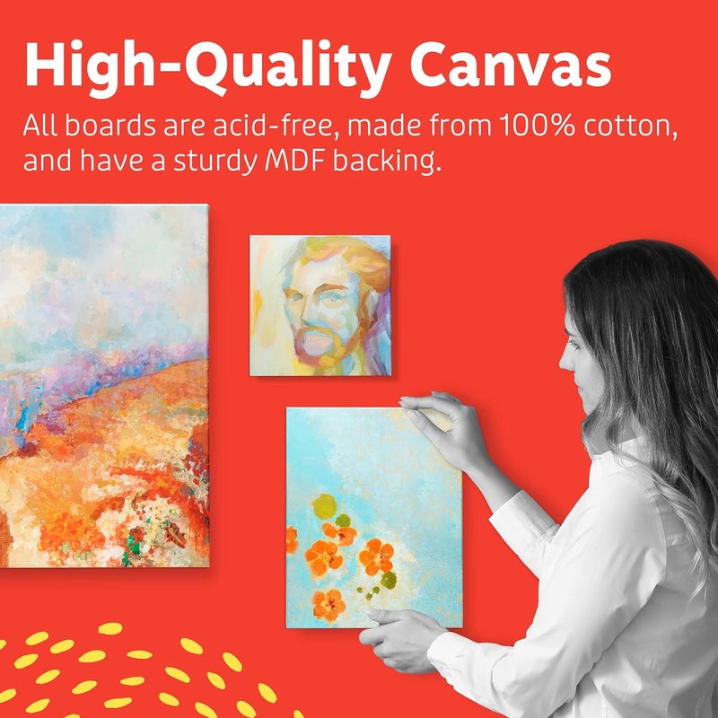 Artlicious Canvases for Painting - Pack of 30, 8 x 10 Inch Blank White Canvas Boards - 100% Cotton Art Panels for Oil, Acrylic & Watercolor Paint - Image 5