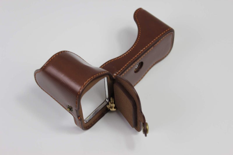 BolinUS A7R IV Case, BolinUS Handmade PU Leather Half Camera Case Bag Cover Bottom Opening Version for Sony Alpha A7R IV with Hand Strap (Coffee) - Image 2