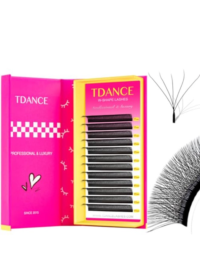 TDANCE YY Lash Extensions Premade Volume Eyelash Fans YY Lashes Matte Black W Lashes ExtensionsW5D007C14 mm - Image 1