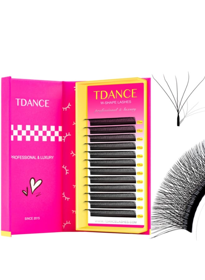 TDANCE YY Lash Extensions Premade Volume Eyelash Fans YY Lashes Matte Black W Lashes ExtensionsW5D007C14 mm - Image 2