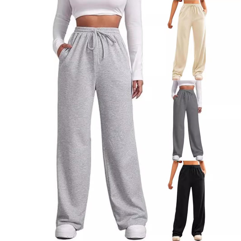 2024 Women'S Sweatpants Casual Wide-Leg Sports Pants Elastic High Waist Drawstring Loose Pants - Image 2