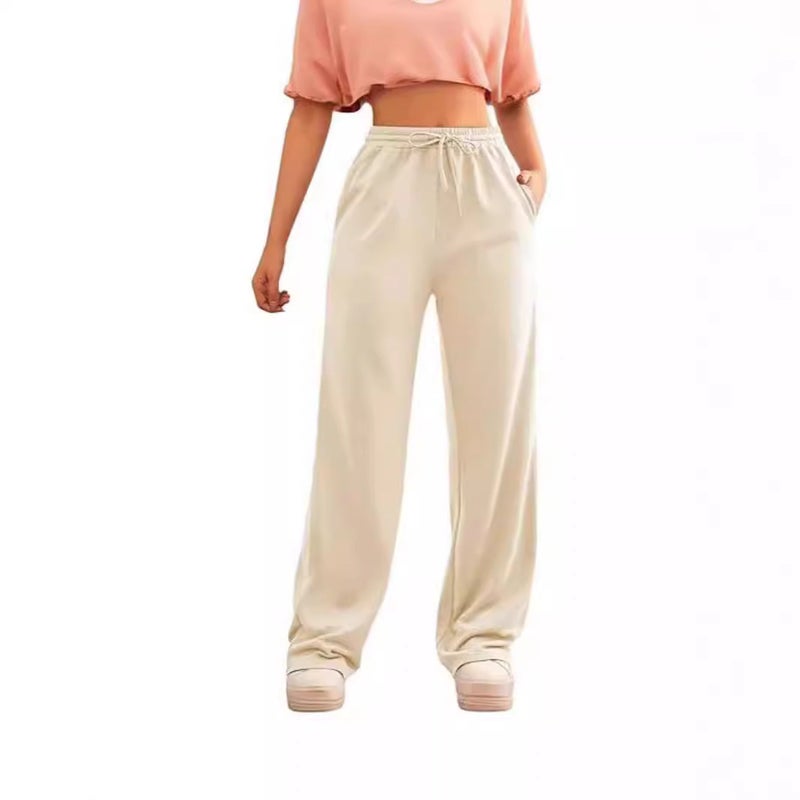 2024 Women'S Sweatpants Casual Wide-Leg Sports Pants Elastic High Waist Drawstring Loose Pants - Image 3