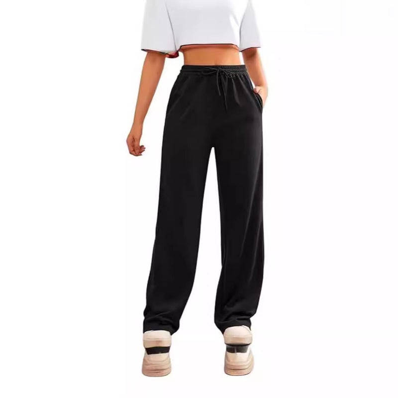 2024 Women'S Sweatpants Casual Wide-Leg Sports Pants Elastic High Waist Drawstring Loose Pants - Image 5