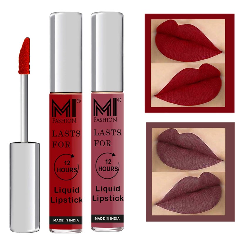 MI FASHION MI FASHION Magic Matte Liquid Lipstick 35ml Red Chocolate For Girls Special Occasions Matte With Reliable Long Lasting Elegance Sets 2  - Image 1