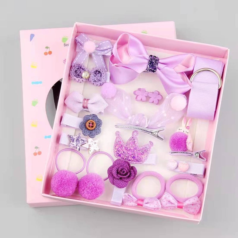 Korean Children'S Hair Accessories Baby Cloth Hair Clip Princess Cartoon Bb Clip Crown Hair Clip Hair Ring Gift Box Set Side Clip - Image 1