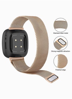 Y&D Bands for Fitbit Versa 3, Metal Compatible with Sense, Stainless Steel Mesh Breathable Wristband Strap Adjustable Magnet Lock, Replacement Wristbands Women and Men  - Image 2