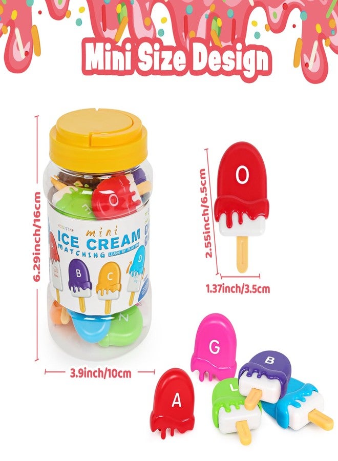 kizh Alphabet Learning Toys Matching Letter ABC Fine Motor Toy Double-Side Ice Cream Toys Preschool Learning Activities Montessori for Toddler Kids Ages 2 3 4 5 - Image 2