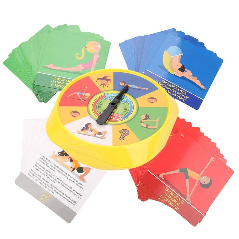 Chazcool Yoga Pose Cards Yoga Spinner Game Kids Yoga Cards Kit Interactive Yoga Card Game for Friends Play Exercise Party - Image 3