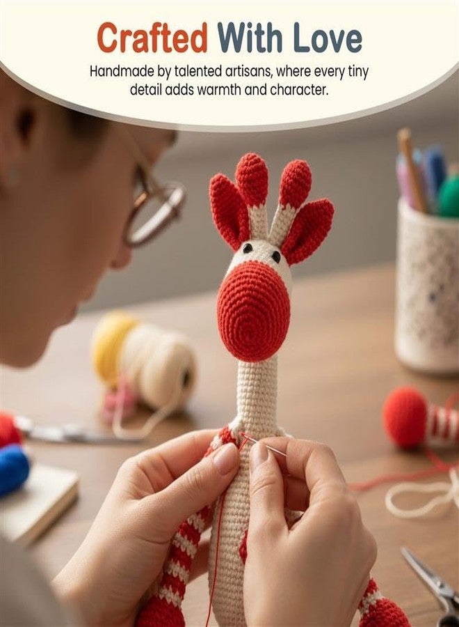 Happy Threads Crochet Toys for Kids - Giphy Giraffe | Cute Handmade Stuffed Animal for Boys and Girls | BIS Certified, Safe & Durable Knitted Toys, Ideal Gift for Newborns (100% Cotton) - Image 3