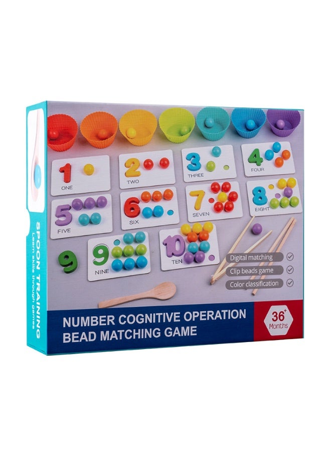 Anna Educational Number Recognition Pairing Bead Game for Kids - Puzzle Toy - Image 1