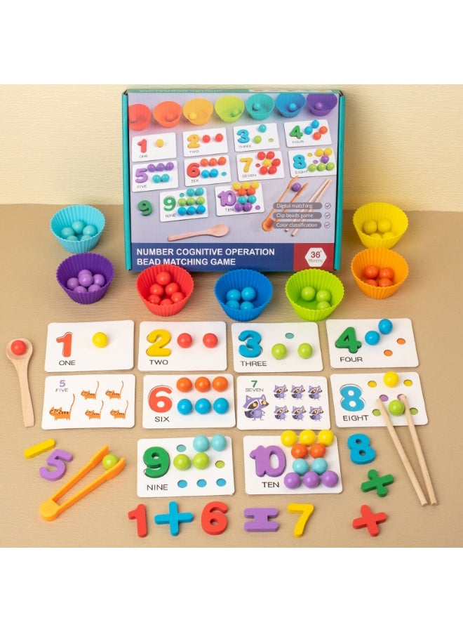 Anna Educational Number Recognition Pairing Bead Game for Kids - Puzzle Toy - Image 2