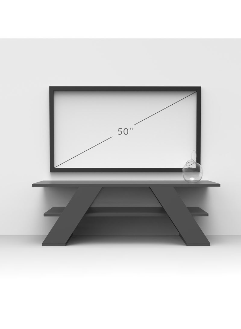 موراه حامل تلفزيون عصري من موراه هوم فارفالا، مناسب لأجهزة التلفزيون حتى ٥٠ بوصة | وحدات تلفزيون عصرية لغرفة المعيشة | خزانة تخزين خشبية برفوف من طبقتين | ١٢٠×٣٣.٥×٤٠ سم | خشب بلوط - Image 5