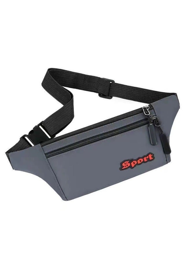 Generic Sports Outdoor Waist Bag Lightweight Invisible Thin Running Mobile Phone Waist Bag Close-fitting Cycling Bag Men's And Women's Wallet Mobile Phone Bag-Color:Gray  - Image 1