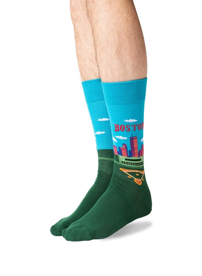 Hot Sox Mens Fun Famous Artist Paintings Crew - 1 Pair Pack Cool & Gifts Casual Sock, Boston Green Monster, 6-12 US - Image 2