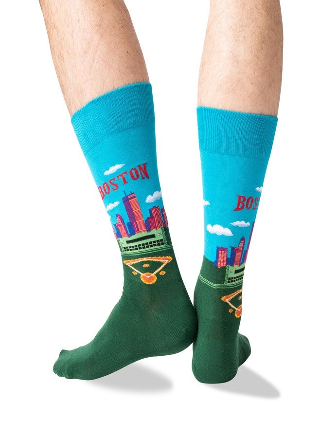 Hot Sox Mens Fun Famous Artist Paintings Crew - 1 Pair Pack Cool & Gifts Casual Sock, Boston Green Monster, 6-12 US - Image 3